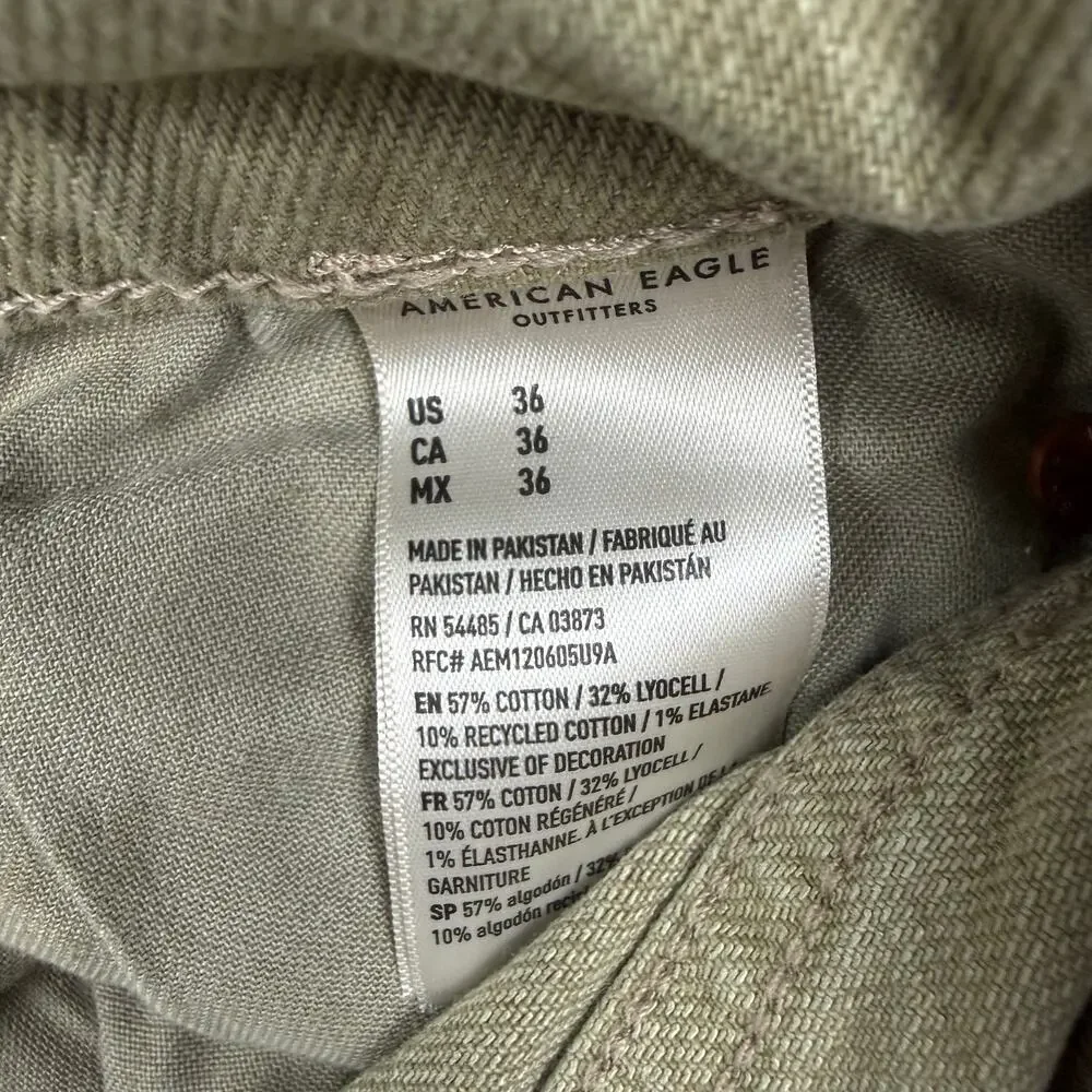 American Eagle EasyFlex Light Brown Denim Shorts Mens Size 36 Streetwear Utility